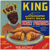 King Brand Vintage Lafayette Louisiana Yam Crate Label, plate
