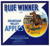 Blue Winner Brand Vintage Washington Apple Crate Label