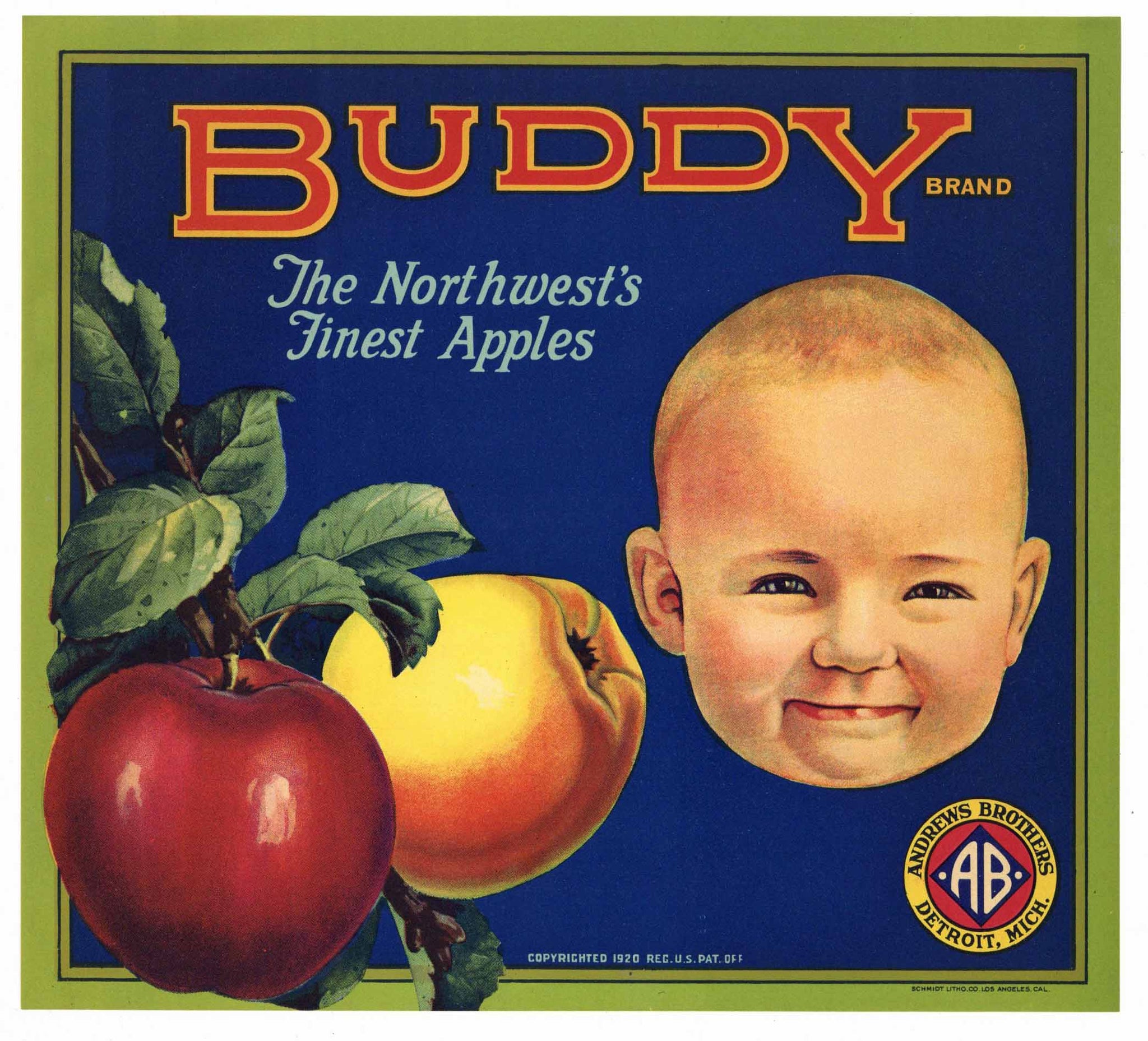 Buddy Brand Vintage Apple Crate Label