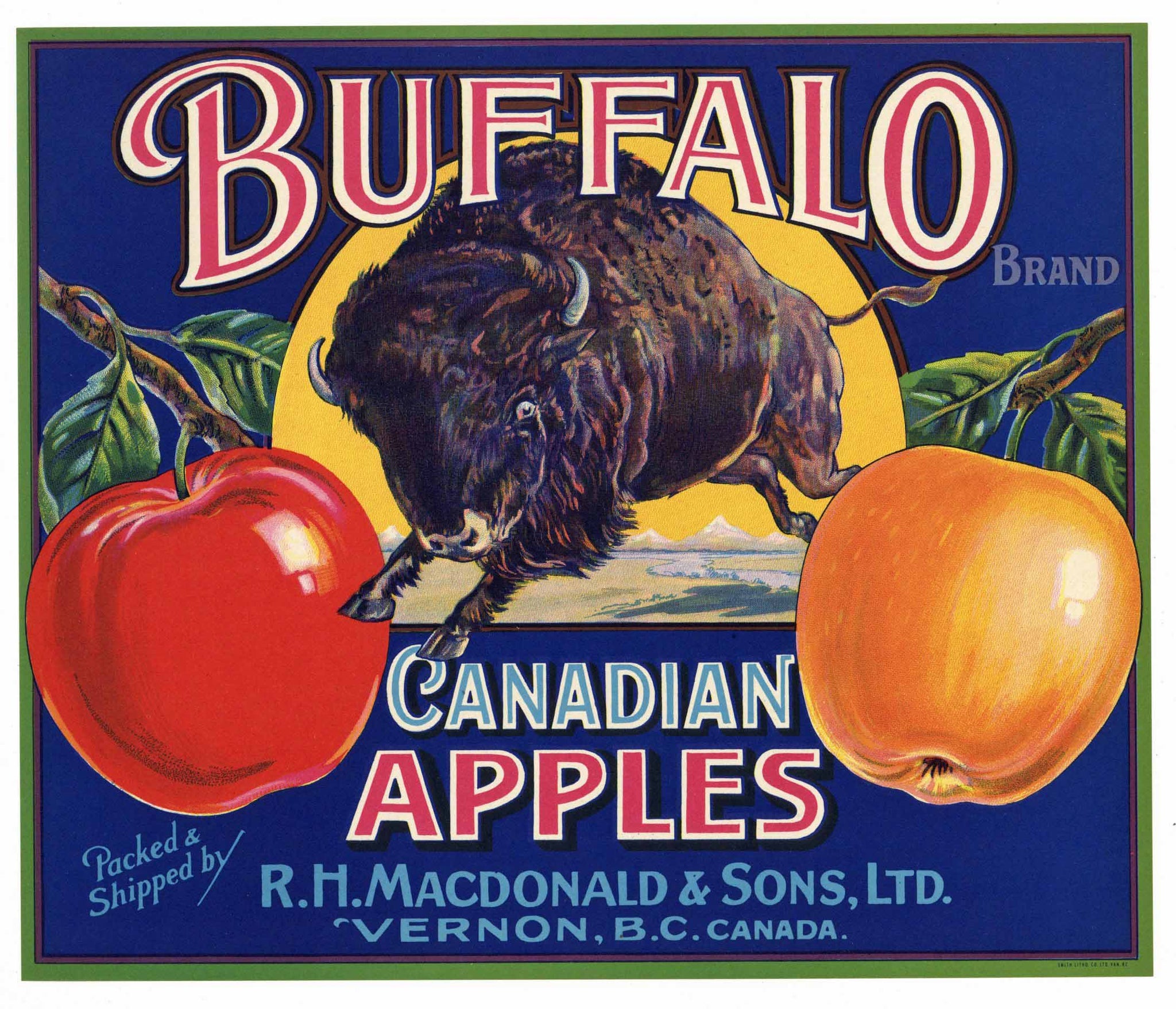 Buffalo Brand Vintage Canadian Apple Crate Label