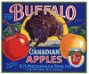 Buffalo Brand Vintage Canadian Apple Crate Label, B. C.