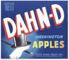 Dahn-D Brand Vintage Wenatchee Washington Apple Crate Label