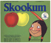 Skookum Brand Vintage Washington Apple Crate Label, green, Doc