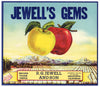 Jewell's Gems Brand Vintage Sebastopol Apple Crate Label s