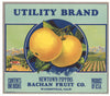 Utility Brand Vintage Watsonville Apple Crate Label