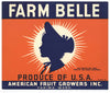 Farm Belle Brand Vintage Yakima Washington Apple Crate Label