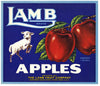 Lamb Brand Yakima Washington Apple Crate Label, Lamb Fruit