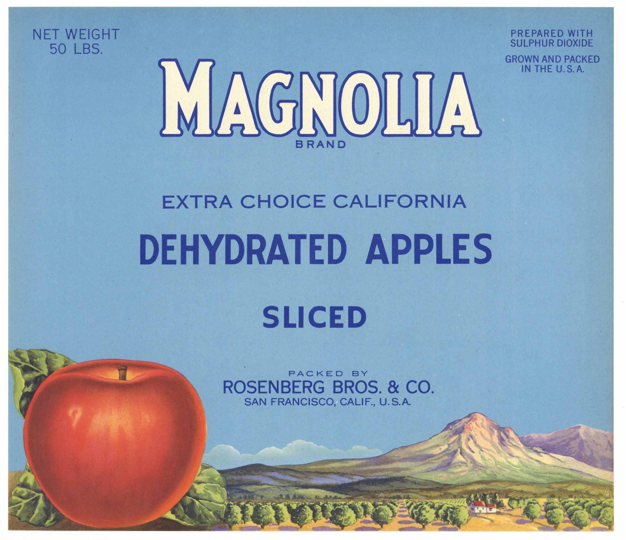 Magnolia Brand Vintage Dehydrated Apple Crate Label