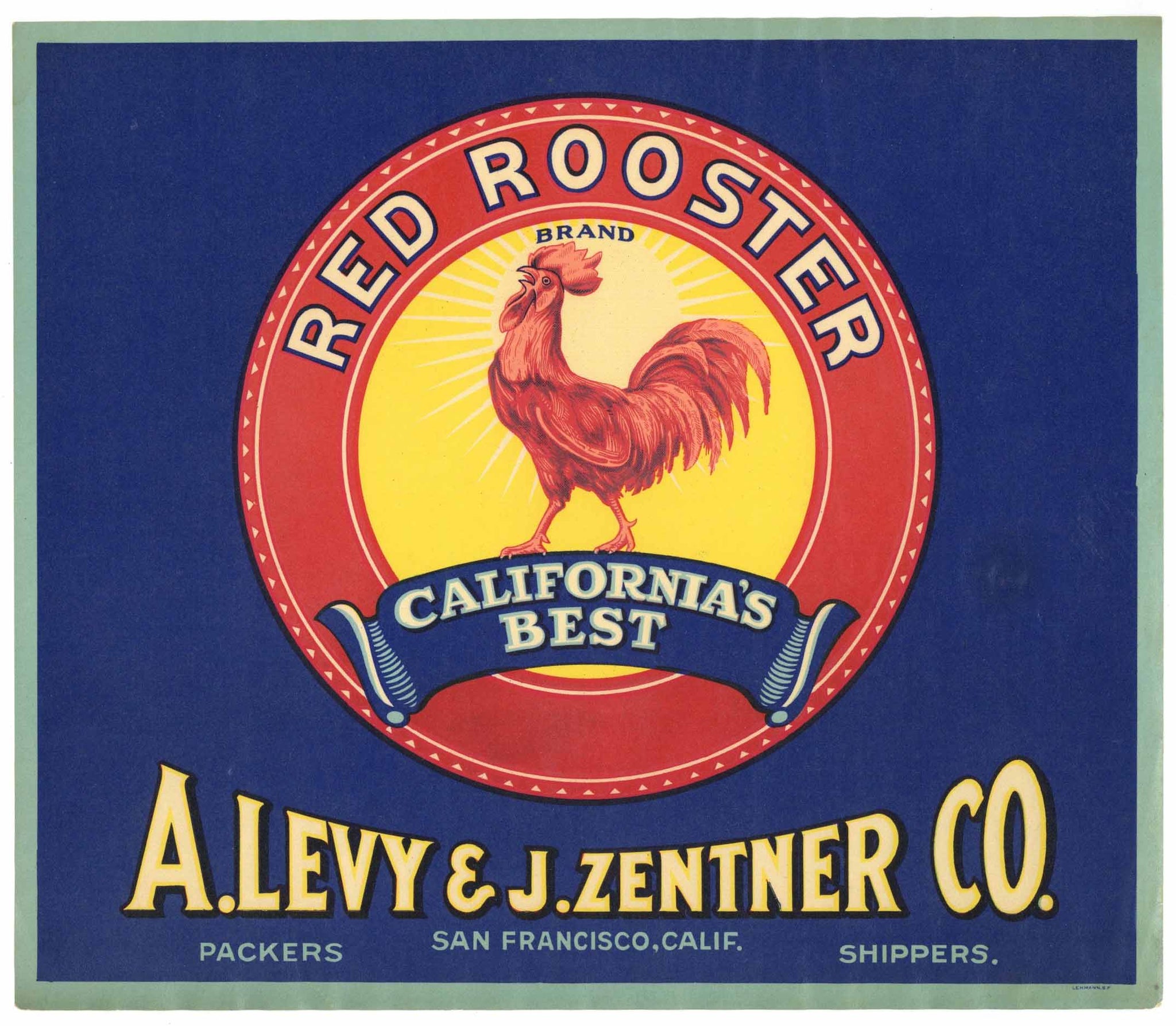 Red Rooster Brand Vintage Apple Crate Label