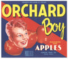 Orchard Boy Brand Vintage Selah Washington Apple Crate Label, red stripe