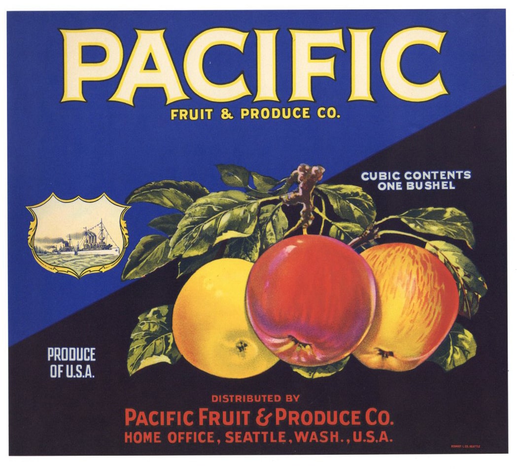 Pacific Brand Vintage Washington Apple Crate Label