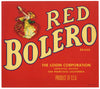 Red Bolero Brand Vintage Apple Crate Label