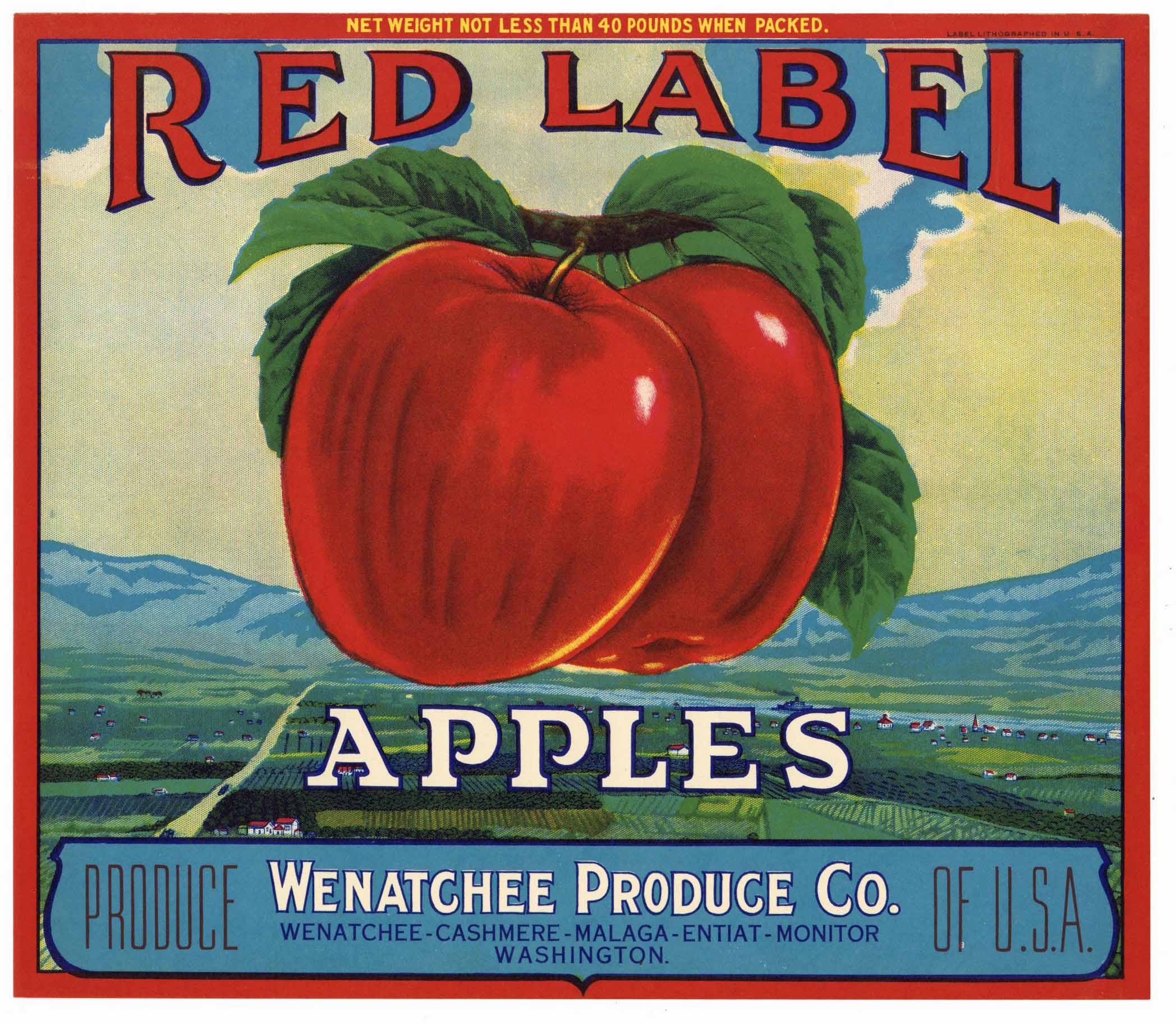 Red Label Brand Washington Apple Crate Label – thelabelman