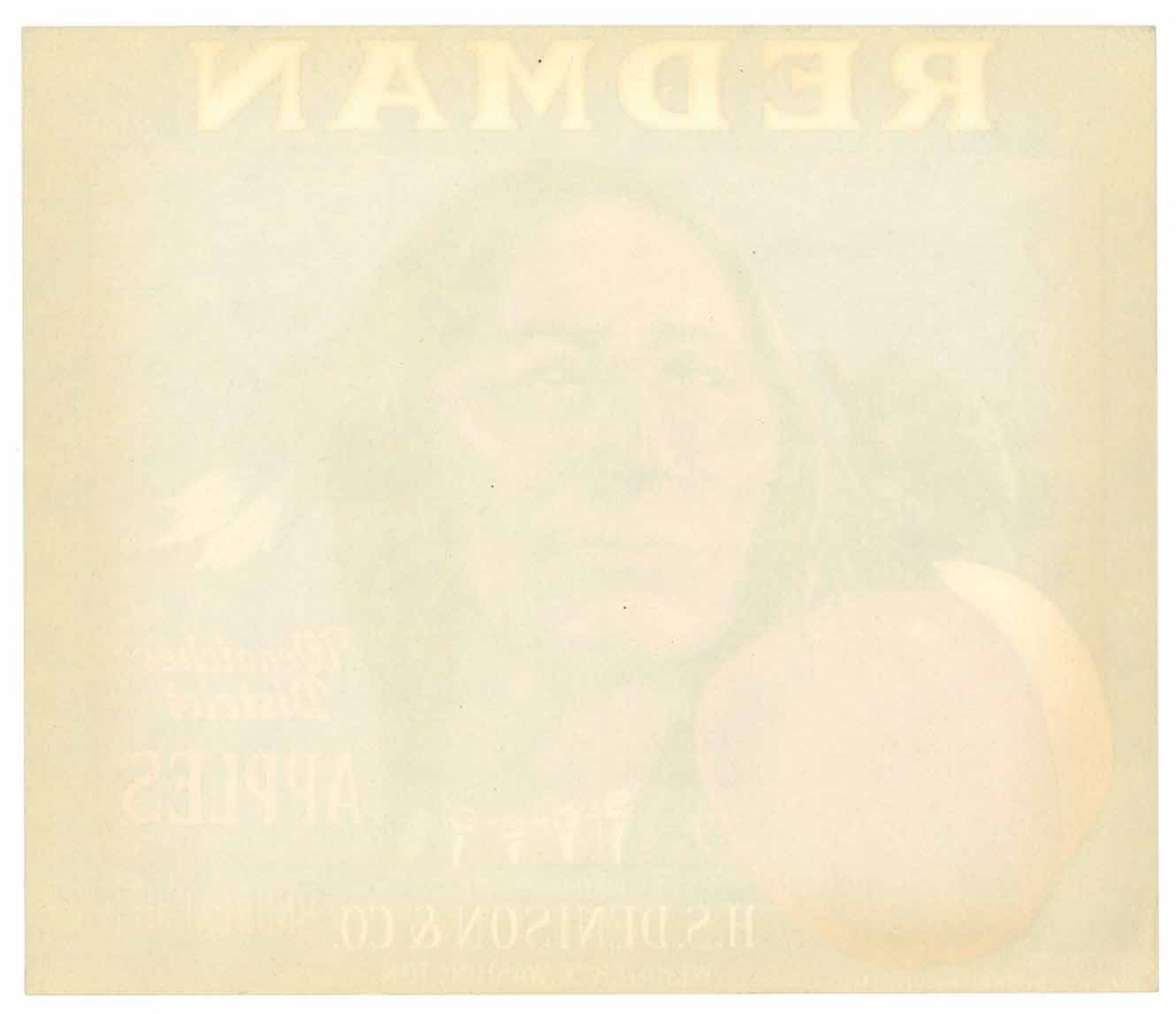 Redman Brand Vintage Washington Apple Crate Label blue – thelabelman
