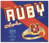 Ruby Brand Vintage Wenatchee Washington Apple Crate Label n