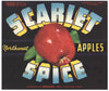 Scarlet Spice Brand Vintage Washington Apple Crate Label