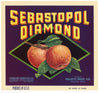 Sebastopol Diamond Brand Vintage Apple Crate Label