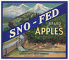 Sno-Fed Brand Vintage Wenatchee Washington Apple Crate Label