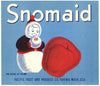 Snomaid Brand Vintage Washington Apple Crate Label, reg