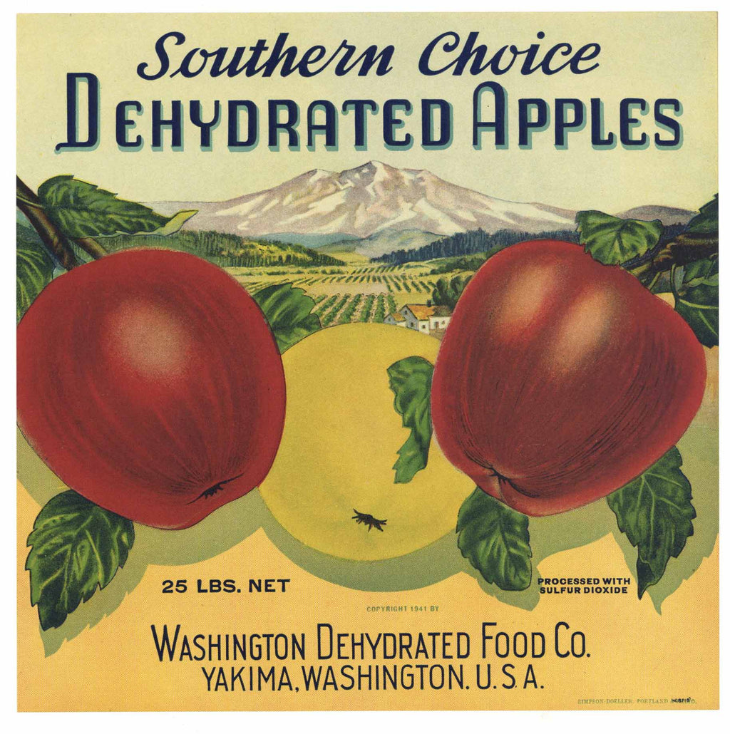Southern Choice Brand Vintage Yakima Washington Apple Crate Label