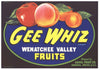 Gee Whiz Brand Vintage Washington Fruit Crate Label