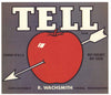 Tell Brand Vintage Yakima Washington Apple Crate Label