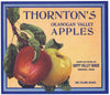 Thornton's Brand Vintage Tonasket Washington Apple Crate Label