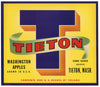 Tieton T Brand Vintage Washington Apple Crate Label