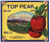 Top Peak Brand Vintage Redlands Apple Crate Label, s