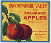 Uncompahgre Valley Brand Vintage Colorado Apple Crate Label