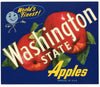 Washington State Brand Vintage Apple Crate Label