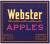 Webster Brand Vintage Hood River Oregon Apple Crate Label, p