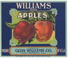 Williams Brand Vintage Yakima Apple Crate Label, blue
