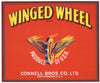 Winged Wheel Brand Vintage Apple Crate Label