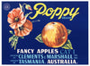 Poppy Brand Vintage Tasmania Australia Apple Crate Label