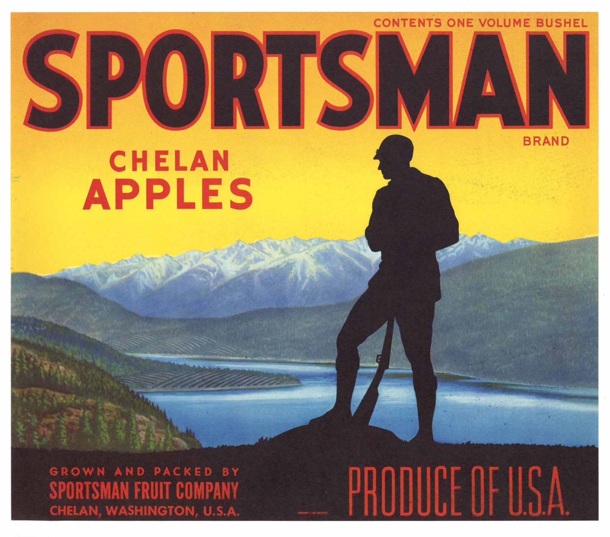 Sportsman Brand Vintage Chelan Washington Apple Crate Label
