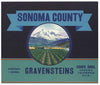Sonoma County Brand Vintage Apple Crate Label