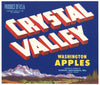 Crystal Valley Brand Vintage Yakima Washington Apple Crate Label