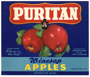 Puritan Brand Vintage Seattle Washington Apple Crate Label