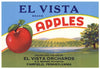 El Vista Brand Vintage Fairfield Pennsylvania Apple Crate Label
