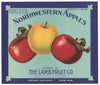 Northwestern Apples Brand Vintage Yakima Apple Crate Label, op
