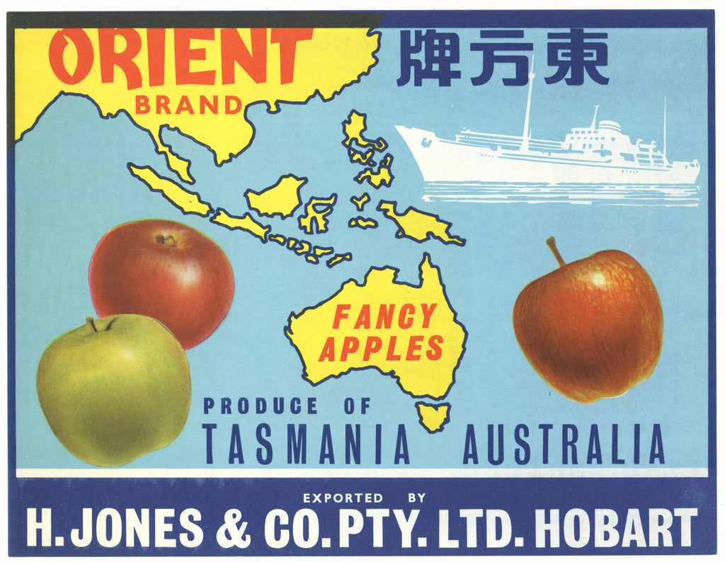 Orient Brand Vintage Tasmania Australia Apple Crate Label