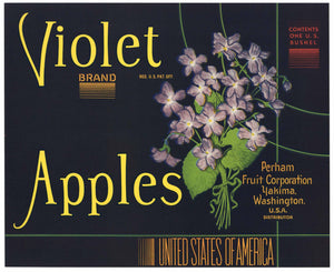 Violet Brand Vintage Washington Apple Crate Label, o