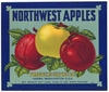 Northwest Apples Brand Vintage Washington Apple Crate Label