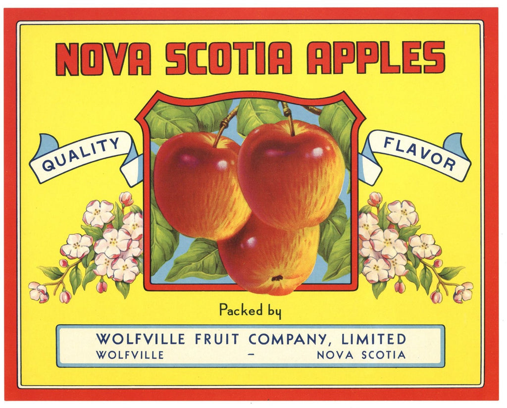 Nova Scotia Apples Brand Vintage Canadian Apple Crate Label