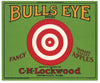 Bulls Eye Brand Vintage Washington Apple Crate Label, g
