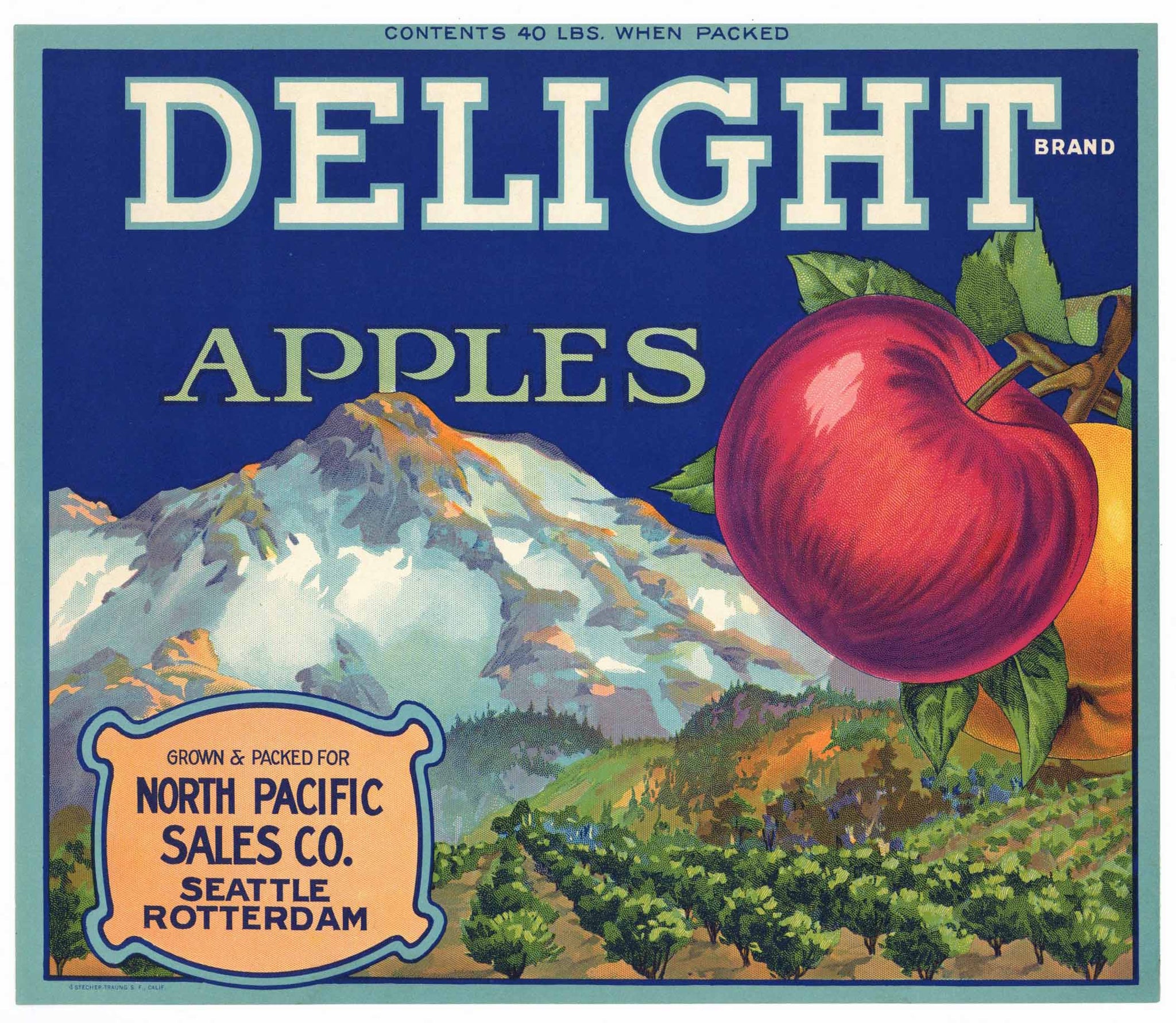 Delight Brand Vintage Washington Apple Crate Label
