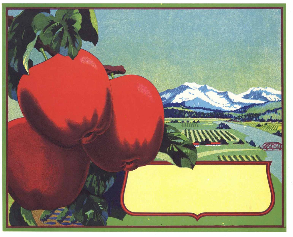 Stock With Three Apples, Vintage Apple Crate Label