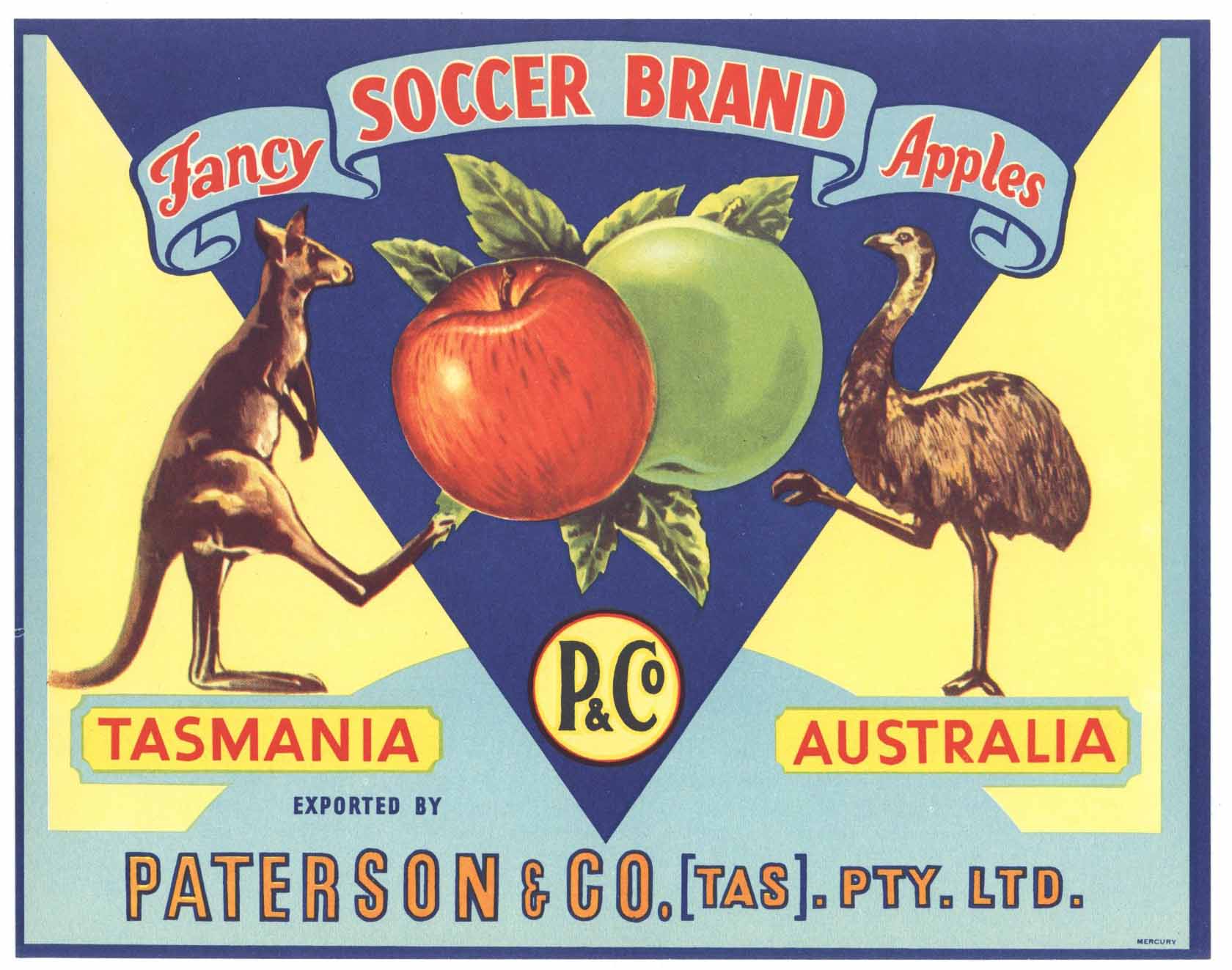Soccer Brand Vintage Australian Apple Crate Label