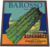 Barosso Brand Vintage Asparagus Crate Label